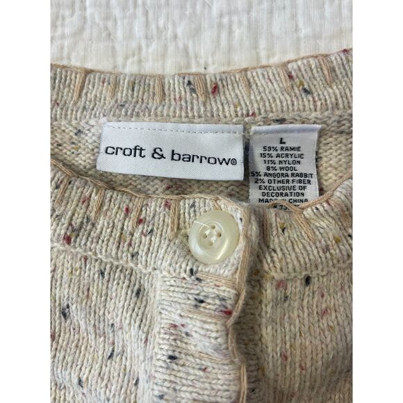 Vintage Croft & Barrow Autumn Cardigan Sweater L Moose- Bear- Leaves Cottagecore - Picture 11 of 11